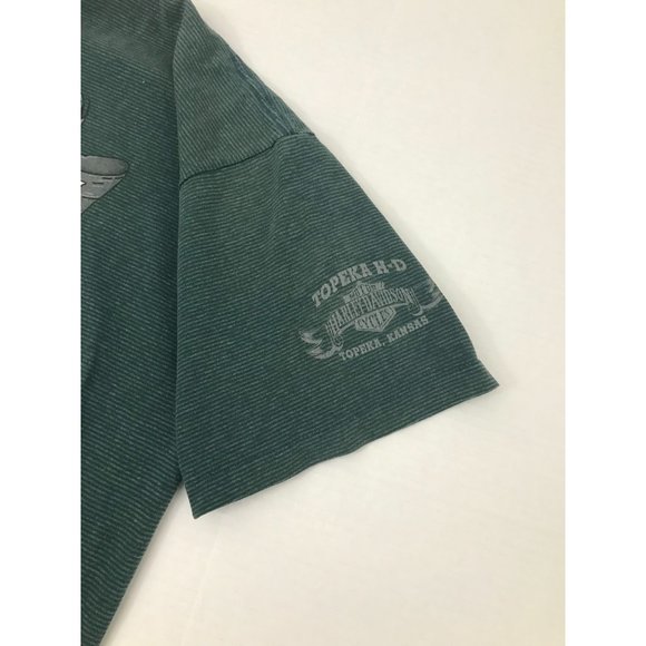 Vintage Harley Davidson Topeka Kansas Men’s XXL Green T Shirt *11 - Picture 4 of 5